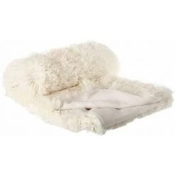 ATMOSPHERA Plaid à Poils Longs Calin - 120 X 160 Cm - 120 X 160 - Blanc -Plaid et couverture Soldes 28772279 3