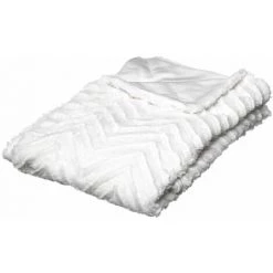 FÉÉRIE LIGHTS & CHRISTMAS Plaid Design Effet Fourrure Jeanne - 130 X 160 - Blanc