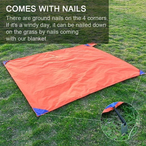 ASUPERMALL Couverture De Pique-Nique 71X 59In Beach Blanket Mat Pad Sable Proof Mat Pour Pique-Nique Camping Plage Chien, Bleu, L 7 ASUPERMALL Couverture De Pique-Nique 71X 59In Beach Blanket Mat Pad Sable Proof Mat Pour Pique-Nique Camping Plage Chien, Bleu, L – Image 5