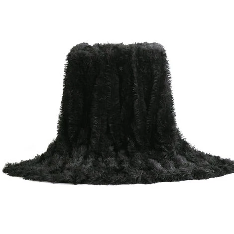 HAPPYSHOPPING Pv Velours Long, Couverture 160 * 200cm Noir 5 HAPPYSHOPPING Pv Velours Long, Couverture 160 * 200cm Noir – Image 3