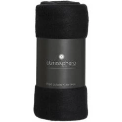 ATMOSPHERA Lot 2x Plaid Polaire - 125 X 150 Cm - 125 X 150 - Noir -Plaid et couverture Soldes 28852758 3