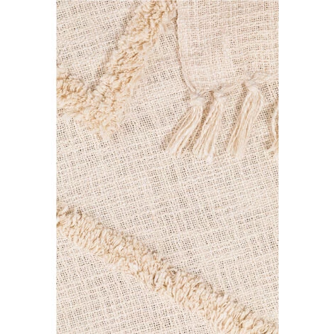 Couverture Plaid En Coton Neutre SKLUM Coton - Beige Crème 6 Couverture Plaid En Coton Neutre SKLUM Coton - Beige Crème – Image 4