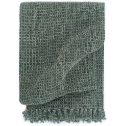 ASUPERMALL Couverture En Coton 220 X 250 Cm Vert Fonce -Plaid et couverture Soldes 29104371 2