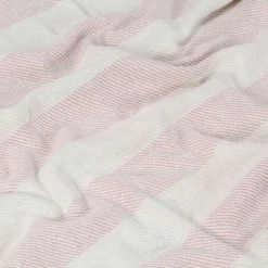 ASUPERMALL Couverture Coton Rayures 125 X 150 Cm Vieux Rose -Plaid et couverture Soldes 29104431 3