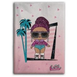 AYMAX Plaid Polaire Poupées Lol Sur Fond Dégradé Rose 100 X 140cm - Multicolor