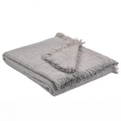 BELIANI Couverture En Coton Gris 160x124cm - Gris