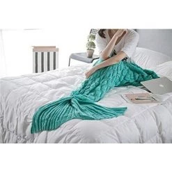 LangRay Couverture Queue Sirène Adulte, Couverture Sirène Sac De Couchage Idées Cadeaux Personnalisées Pour Anniversaire La Saint Valentin Femme Filles, Motif Poisson-échelle, 195 X 90 Cm (Vert) 9 LangRay Couverture Queue Sirène Adulte, Couverture Sirène Sac De Couchage Idées Cadeaux Personnalisées Pour Anniversaire La Saint Valentin Femme Filles, Motif Poisson-échelle, 195 X 90 Cm (Vert) -Plaid et couverture Soldes 29734733 3