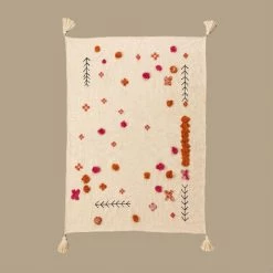 Couverture Plaid En Coton Pom SKLUM Coton - Beige Lin