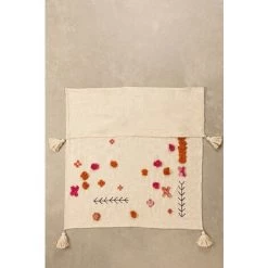 Couverture Plaid En Coton Pom SKLUM Coton - Beige Lin -Plaid et couverture Soldes 29816348 3