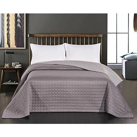 DecoKing Premium 11775 Jeté De Lit, Cercles Double Face Facile D'entretien Salice, Polyester, Acier Argent, 200 x 220 cm 3 DecoKing Premium 11775 Jeté De Lit, Cercles Double Face Facile D'entretien Salice, Polyester, Acier Argent, 200 x 220 cm