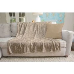 HOME MANIA Couverture Autumn - Plaid - Pour Canape, Lit, Chambre -Beige, Brun En Microfibre, 150 X 200 Cm -Plaid et couverture Soldes 29850399 3