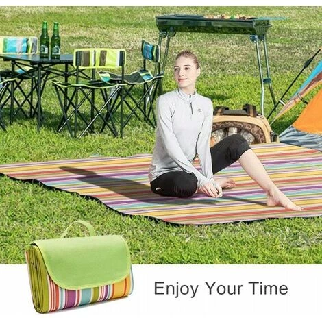 Perle Rare Couverture De Pique-nique, Couverture Pique-nique Picnic Plaid Imperméable,imperméable, Convient Au Camping, à La Plage, Au Jardin, Au Parc, Au Barbecue, à La Randonnée, Aux Voyages, 195 X 200 Cm 5 Perle Rare Couverture De Pique-nique, Couverture Pique-nique Picnic Plaid Imperméable,imperméable, Convient Au Camping, à La Plage, Au Jardin, Au Parc, Au Barbecue, à La Randonnée, Aux Voyages, 195 X 200 Cm – Image 3