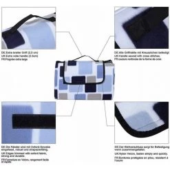 Perle Rare Couverture De Pique-nique, Tapis De Pique-nique Pliable, Imperméable, Portable Et Lavable, Convient Au Camping, à La Plage, Au Jardin, Au Parc, Au Barbecue, à La Randonnée, Aux Voyages, 200 X 200 Cm -Plaid et couverture Soldes 29865116 5