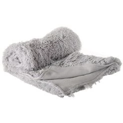 Plaid Imitation Fourrure Poil Long Gris, 120 X L160 Cm -PEGANE-