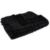 Plaid Imitation Fourrure Bouclée En Noir, L.230 X L.180 Cm -PEGANE- -Plaid et couverture Soldes 2991138 1