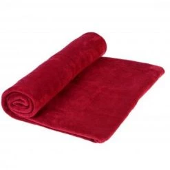 Plaid Polaire Microfibre Bordeaux, L230 Cm -PEGANE-