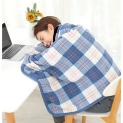 Betterlife Couverture En Flanelle Imprimée Double Boucle Sieste Couverture De Bureau Couverture De Couverture De Canapé Moelleux à La Maison 80 * 130cm Rose= -Plaid et couverture Soldes 30051835 4