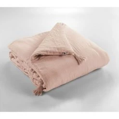 ACTOME Édredon 150x150 Cm Gaze De Coton Guimauve - Rose