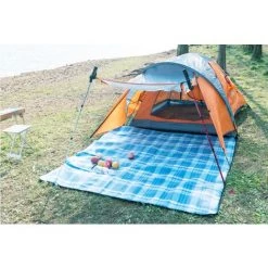 ILOVEMILAN 200 X200 Cm Couverture Tapis De Pique-Nique, Imperméable Pliable Couverture Composée De Trois Couches Et Avec Poignée, Viscose, Pour Camping Jardin (Bleu) -Plaid et couverture Soldes 31025221 3