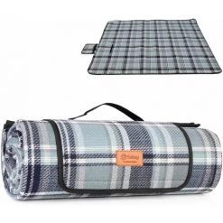 Sekey Couverture De Pique-nique Imperméable 200 X 170 Cm, Ayure Bleu Et Blanc