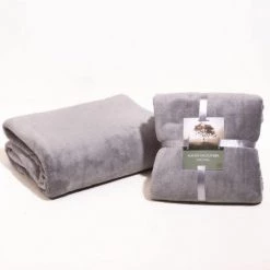 Sancarlos Couverture En Polyester De Texture Douce Grau Gris 170 X 240 Cm