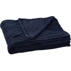 Relaxdays Couverture Grande Polaire Douce Plaid Moelleuse Douillet Lavable 30°C HxlxP: 1 X 150 X 200 Cm, Bleu Foncé