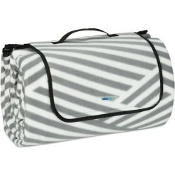 Relaxdays Couverture Pique-nique XXL, 200x300 Cm, Tapis De Plage, Isolation Thermique, Imperméable, Poignée, Gris/blanc -Plaid et couverture Soldes 31823946 3