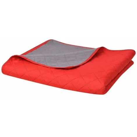ASUPERMALL Couvre-lit Matelasse Double-face Rouge Et Gris 170x210 Cm 3 ASUPERMALL Couvre-lit Matelasse Double-face Rouge Et Gris 170x210 Cm
