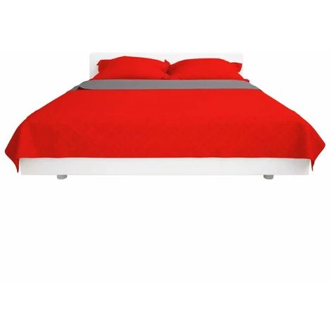 ASUPERMALL Couvre-lit Matelasse Double-face Rouge Et Gris 170x210 Cm 6 ASUPERMALL Couvre-lit Matelasse Double-face Rouge Et Gris 170x210 Cm – Image 4