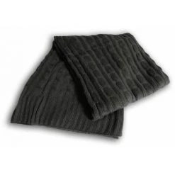 SOLEIL D OCRE Plaid Acrylique TRICOT Gris 120x150 Cm