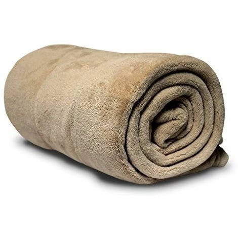 Soleil D'Ocre 511047 Couverture Polaire Polyester Ecru/Taupe 220 X 240 Cm 3 Soleil D'Ocre 511047 Couverture Polaire Polyester Ecru/Taupe 220 X 240 Cm