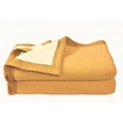 POYET MOTTE AUBISQUE Couverture Laine Mais/Champagne 240 X 300 Cm -Plaid et couverture Soldes 32302578 3