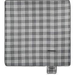 Relaxdays Couverture Pique-nique XXL, 200x200 Cm, Tapis De Plage Polaire, Isolant, Imperméable, Avec Poignée, Gris/blanc -Plaid et couverture Soldes 32804436 2
