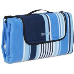 Relaxdays Couverture Pique-nique XXL, 200x200 Cm, Tapis De Plage Polaire, Rayé, Isolation Thermique, Imperméable, Coloré -Plaid et couverture Soldes 32804439 3
