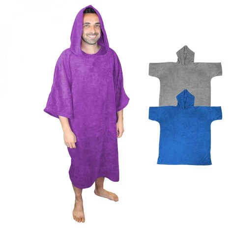 Serviette Poncho De Bain Ou De Plage - Adulte - Violet - Vivezen - Violet 3 Serviette Poncho De Bain Ou De Plage - Adulte - Violet - Vivezen - Violet