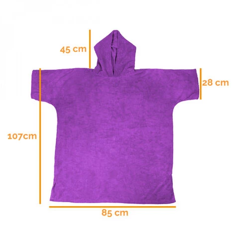 Serviette Poncho De Bain Ou De Plage - Adulte - Violet - Vivezen - Violet 4 Serviette Poncho De Bain Ou De Plage - Adulte - Violet - Vivezen - Violet – Image 2
