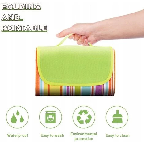 Triomphe Couverture De Pique-nique, Pique-nique Pique-nique Pique-nique Couvert, Imperméable, Adapté Au Camping, Plage, Jardin, Parc, Barbecue, Randonnée Pédestre, Voyage, 195 X 200 Cm 4 Triomphe Couverture De Pique-nique, Pique-nique Pique-nique Pique-nique Couvert, Imperméable, Adapté Au Camping, Plage, Jardin, Parc, Barbecue, Randonnée Pédestre, Voyage, 195 X 200 Cm – Image 2