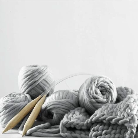 DEVENIRRICHE Couverture En Laine Grossièrement Tricotée - Couverture Tricotée XXL, Couverture Douillette En Jeté - 180 X 120 Cm - Gris 4 DEVENIRRICHE Couverture En Laine Grossièrement Tricotée - Couverture Tricotée XXL, Couverture Douillette En Jeté - 180 X 120 Cm - Gris – Image 2