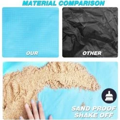 THSINDE Couverture De Pique-nique - 210 X 200 Cm - Imperméable - Résistant Au Sable - Avec 4 Clous Solides - Pour La Plage, Le Camping Et Le Pique-nique -Plaid et couverture Soldes 33046700 3