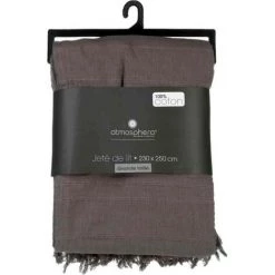ATMOSPHERA, CRŽATEUR D'INTŽRIEUR Jeté De Lit "Algodon" 230x250cm Gris -Plaid et couverture Soldes 33651029 3