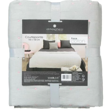 ATMOSPHERA, CRATEUR D'INTRIEUR Jetée De Lit "Instants Volés" 150x150cm Gris Clair 5 ATMOSPHERA, CRATEUR D'INTRIEUR Jetée De Lit "Instants Volés" 150x150cm Gris Clair – Image 3