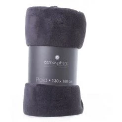 ATMOSPHERA, CRATEUR D'INTRIEUR Plaid "Microfibre" 130x180cm Gris Foncé -Plaid et couverture Soldes 33651913 4