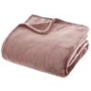 ATMOSPHERA, CRATEUR D'INTRIEUR Plaid Doux Uni "Flanel" 180x230cm Rose -Plaid et couverture Soldes 33653117 1