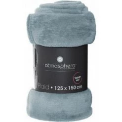 ATMOSPHERA, CRŽATEUR D'INTŽRIEUR Plaid Doux Uni "Flanel" 125x150cm Orage -Plaid et couverture Soldes 33655723 2