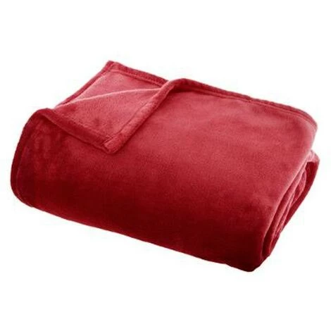 ATMOSPHERA, CRATEUR D'INTRIEUR Plaid Doux Uni "Flanel" 125x150cm Rouge 3 ATMOSPHERA, CRATEUR D'INTRIEUR Plaid Doux Uni "Flanel" 125x150cm Rouge