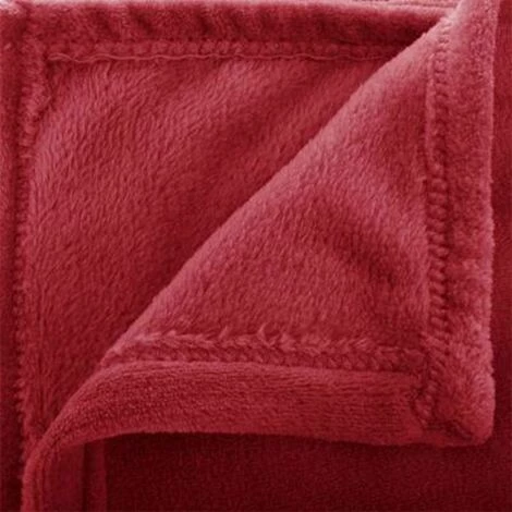 ATMOSPHERA, CRATEUR D'INTRIEUR Plaid Doux Uni "Flanel" 125x150cm Rouge 5 ATMOSPHERA, CRATEUR D'INTRIEUR Plaid Doux Uni "Flanel" 125x150cm Rouge – Image 3