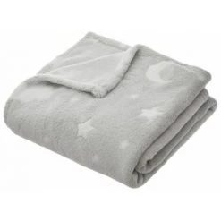 ATMOSPHERA FOR KIDS Plaid Phosphorescent Enfant "Reka" 125x150cm Gris