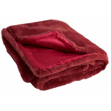 Paris Prix - Plaid Imitation Fourrure "cutie" 130x180cm Rouge 4 Paris Prix - Plaid Imitation Fourrure "cutie" 130x180cm Rouge – Image 2