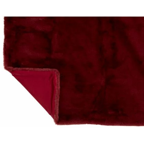 Paris Prix - Plaid Imitation Fourrure "cutie" 130x180cm Rouge 6 Paris Prix - Plaid Imitation Fourrure "cutie" 130x180cm Rouge – Image 4