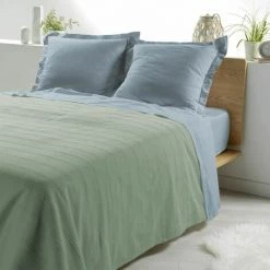 Paris Prix - Couvre-lit "symphonie" 230x250cm Kaki